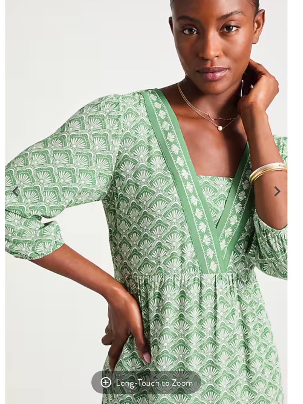NWT J.Jill Border-Printed Flounced-Hem Dress - Picture 3 of 10